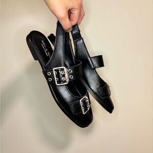 NWOT Black Slingback Flats